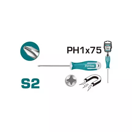 Total Phillips Screw Driver PH1 x 75mm THT26PH1075