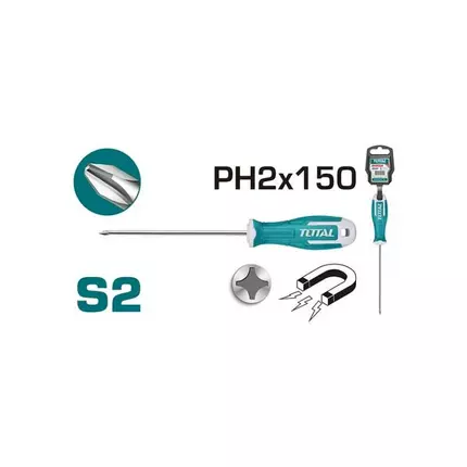 Total Phillips Screw Driver PH2 x 150mm THT26PH2150