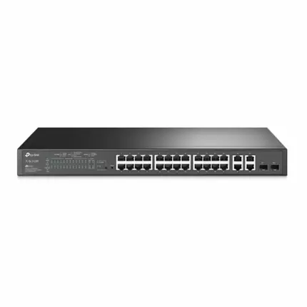 TP-Link JetStream Smart Switch 24-Port 10/100Mbps + 4-Port Gigabit with 24-Port PoE+ TL-SL2428P