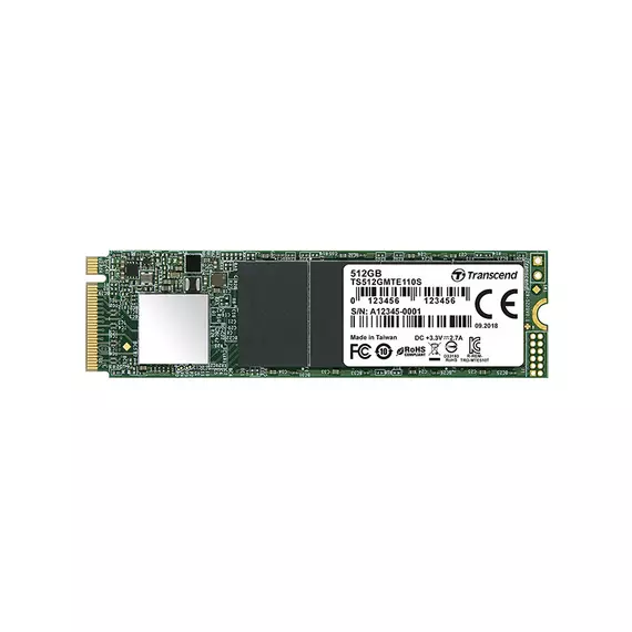 Transcend 512GB M.2 2280 Pcle Gen3X4 M-Key 3D TLC DRAM Less TS512GMTE110S