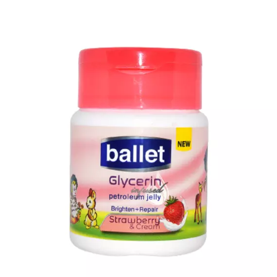 Ballet Petroleum Jelly, Glycerin Infused, Strawberry & Cream 120ml BA42