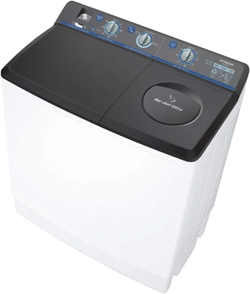 Hitachi Washing Machine Twin Tub Manual ,1300 RPM, 14KG White/Gray - PS-1405SJ