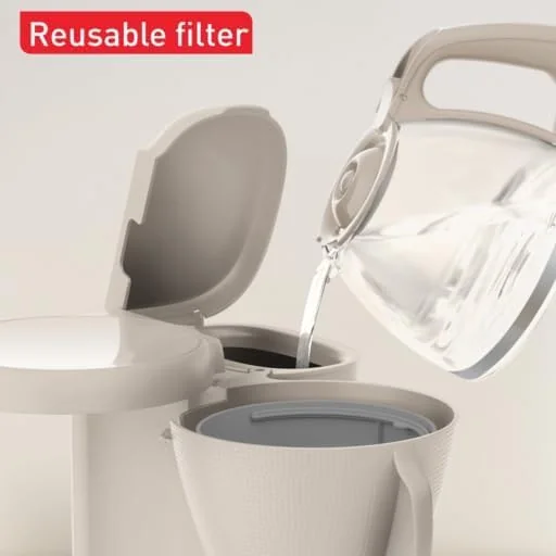 TEFAL Filter Coffee Machine  1.25 L Filter Coffee Maker with Permanent Filter | Swivel Filter Holder with Ergonomic Handle | Large Water Tank | 1 Year Warranty |CM2M1B27