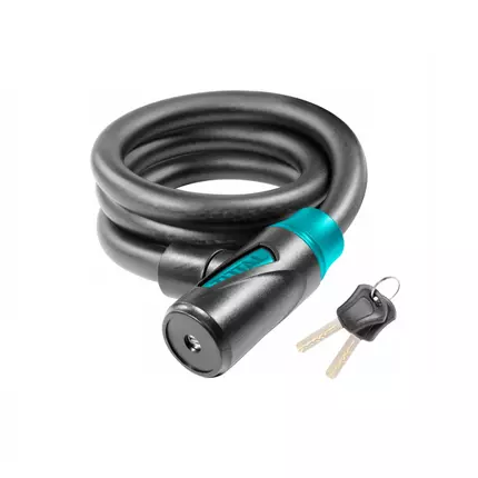 Total Padlocks Bicycle Lock 15x1200mm, Can Be Rolled Up for Easy Storage with 2pcs Iron Keys TBK11512