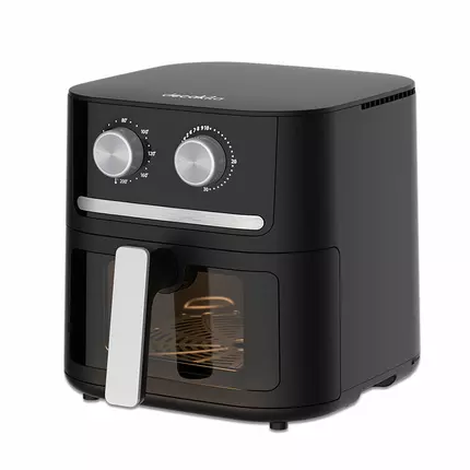 Decakila Air Fryer 6.5L Transparent Window 1600W Non-slip Feet 60 min Timer Single Pot With Pon-Stick Coat Low Oil Fryer KEEC085B