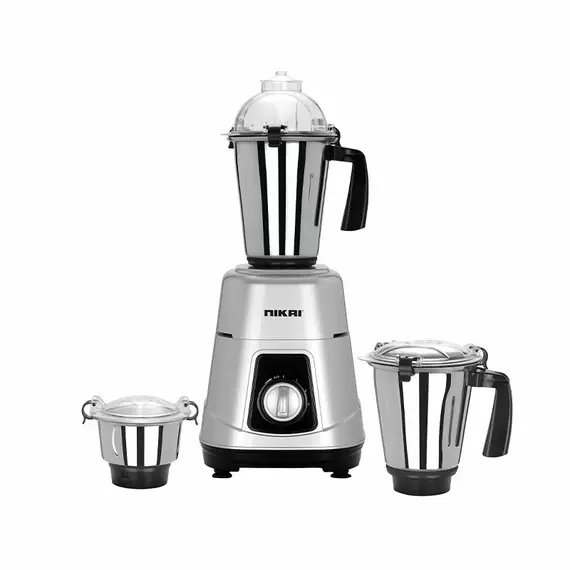Nikai Blender Mixer Grinder 750W 3 in 1 Stainless Steel 18000 RPM Turbo Motor, Durable ABS Body, Stainless Steel Blade & Jars, 3 Speeds + Pulse, Perfect for Dry & Wet Fine Grinding, Mixing & Juicing M