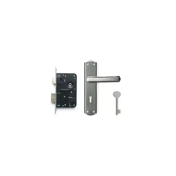 Godrej Stella 6 Lever Lock Satin Steel Finish Matte Black and Warm Appeal of Rose 8171