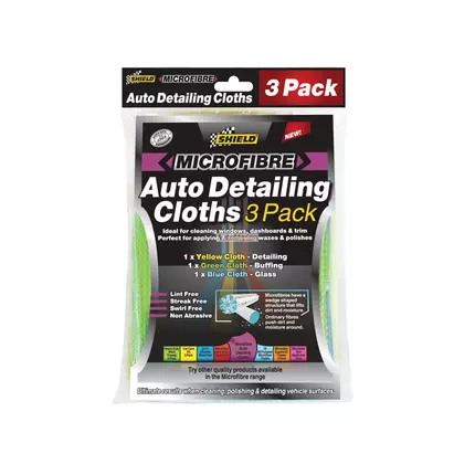 Shield-Auto Microfibre Auto Detailing Clothes, Ideal for Tasks Requiring Precision and Gentle Cleaning, Such As Removing Fingerprints and Residue from Delicate Surfaces 3pcs SH163