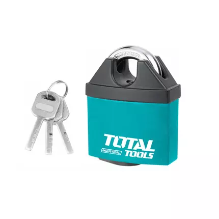 Total Weatherproof Iron Padlock 65mm Nylon Coated with 3 Brass Keys TBLK38651