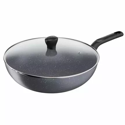 Tefal Natura Stone Wokpan 28cm Non Stick Thermo Signal 100% Safe Frying Pan Mineralia Healthy Cooking B2269295