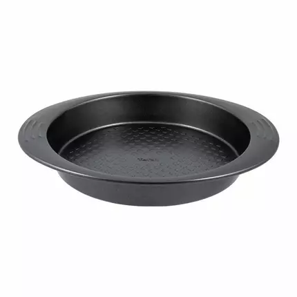 Tefal Easy Grip Baking Mold Round Cake Pan 23 CM Carbon Steel Easy Handling Large Handles Non-Stick Coating Easy Release Easy Cleaning Dark Grey J1629645