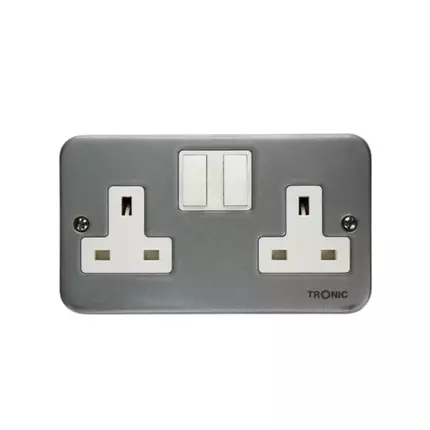 Tronic Twin Socket Switch 13Amps Metal TMK 5213