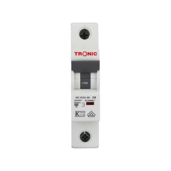 Tronic Miniature Circuit Breaker 1 Pole 20A 6K New India MC 1020-6K