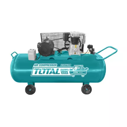Total Air Compressor Belt Driven System with Copper Wound Motor, 2 Cylinder Compressor 300L 4.1kW 380V TC1553002