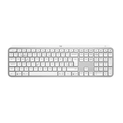 Logitech MX Keys Keyboard - Bluetooth, Illuminated, Graphite Color, US International Layout, Designed for Comfort and Precision Typing.