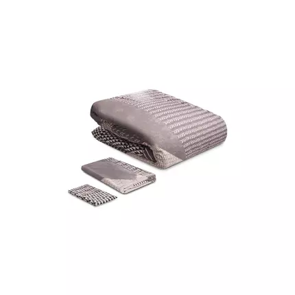 Comforter Larrson Geometric Design, 1pc Duvet, 1pc Bedsheet & 2pc Standard Pillow Cases Grey