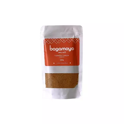 Bagamoyo Turmeric Ginger Salt 200g Pouch with Turmeric, Ginger & Black Pepper, Iodized