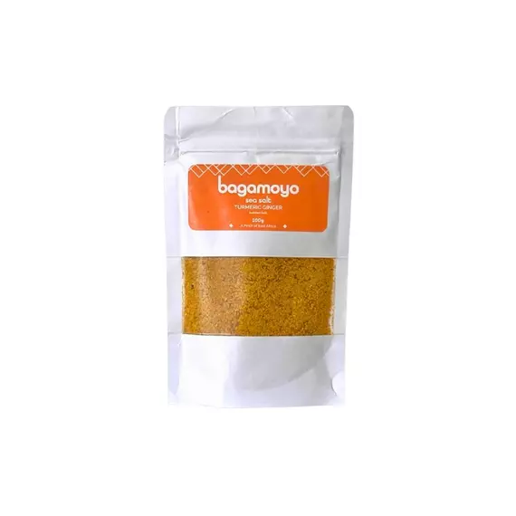 Bagamoyo Turmeric Ginger Salt 100g Pouch with Turmeric, Ginger & Black Pepper, Iodized