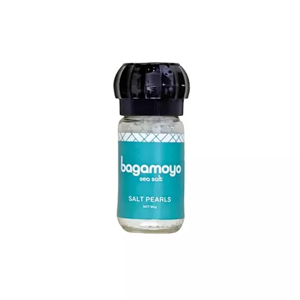 Bagamoyo Pearls Sea Salt 90g Grinder, Pearls Only, Iodized,