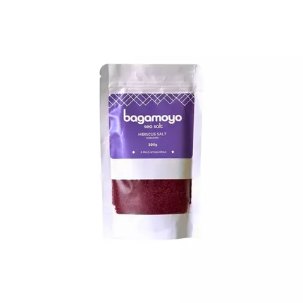 Bagamoyo Hibiscus Sea Salt 200g Pouch, Iodized