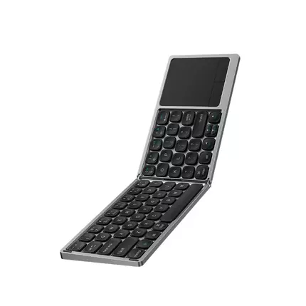 WiWU Wireless Laptop Foldable Keyboard, 81 Keys, 180mah Battery, Aluminum Alloy, Space Grey, Type C FMK-04
