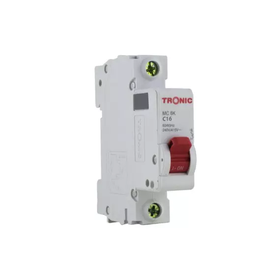 New Tronic Miniature Circuit Breaker Single Pole 16Amps 6K MC 6K16