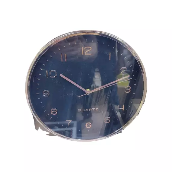 Generic High Quality Fashionable/Elegant Simple Design Medium Size Battery Operated Round Shaped Analog Silent Quartz Wall Clock Black/Bronze N78626