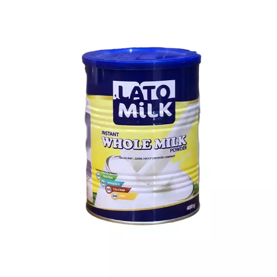 Lato Whole Powdered Milk 400g Tin (Pack of 12Pcs)