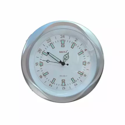 Generic High Quality, Elegant Design Medium Size Battery Operated Luminous Glow In The Dark Round Shaped Analog Silent Quartz Wall Clock White/Silver Border