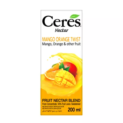 Ceres Nectar Mango Orange Twist Juice 200ml (Pack of 24Pcs)