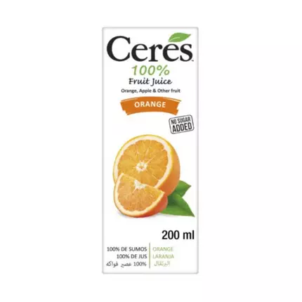 Ceres Orange Juice Tetra 200ml (Pack of 24Pcs)