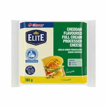 Clover Sliced Cheddar Processed Cheese 180g CS008 (Pack of 30)