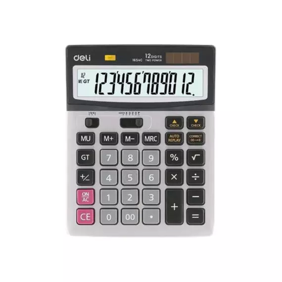 Deli Desktop Calculator 12 Digits Silver E1654C