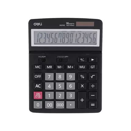 Deli Desktop Calculator 16 Digits Black E39259