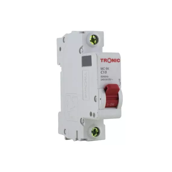Tronic New Miniature Circuit Breaker Single Pole 10Amps 6K MC 6K10