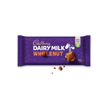 Cadbury Dairy Milk Wholenut 150g (Pack of 20Pcs)