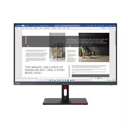 Lenovo S27i-30 Monitor - 27" LED, IPS Panel, 1920x1080 Resolution, Full HD, HDMI Connectivity, Input Connectors, Cables Included, 63DFKAT4UK.