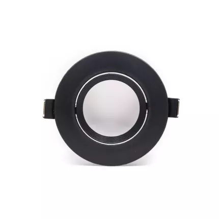 Tronic Recessed Round Downlight Fitting with Holder Black GU10 FI DOMI-0575-BK