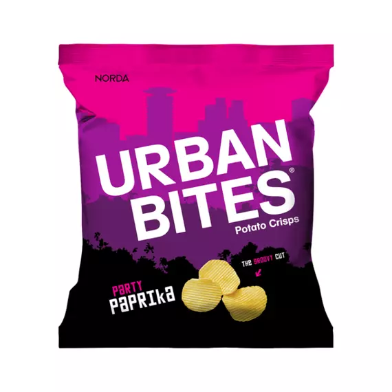 Urban Bites Party Paprika Potato Crisps 120g (Pack of 16Pcs)