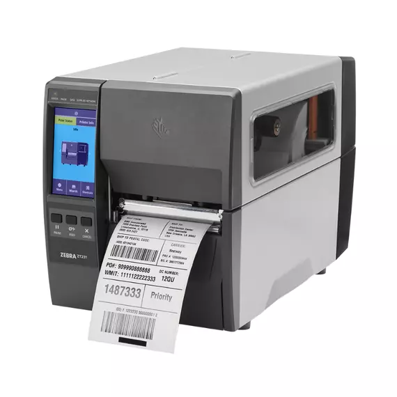 Zebra Ethernet Printer - 203 dpi Thermal Transfer, Tear Feature, ZT231