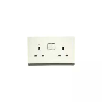 Tronic Twin Socket Switch 13 Amps Neon Ivory TD 5213-NE-IV