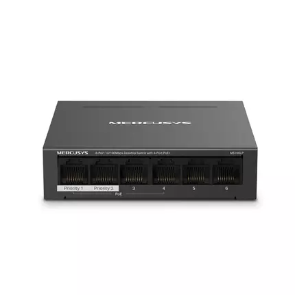 Tp Link Mercusys Desktop Switch 6-Port 10/100Mbps with 4-Port PoE+ MS106LP