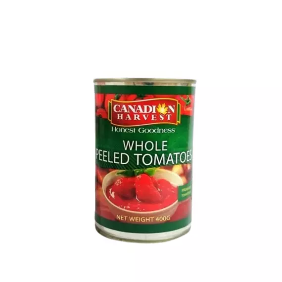Canadian Harvest Peeled Plumed Tomato, Peeled for Convenience, Preserved Freshness, 400g (Pack of 24Pcs)