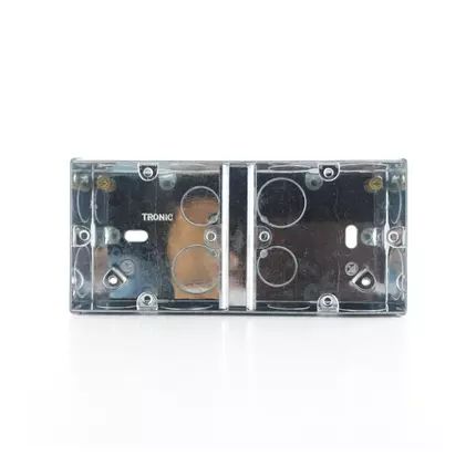 Tronic Galvanised Iron Electrical Switch Box Single 2 Way 1mm TR 2362