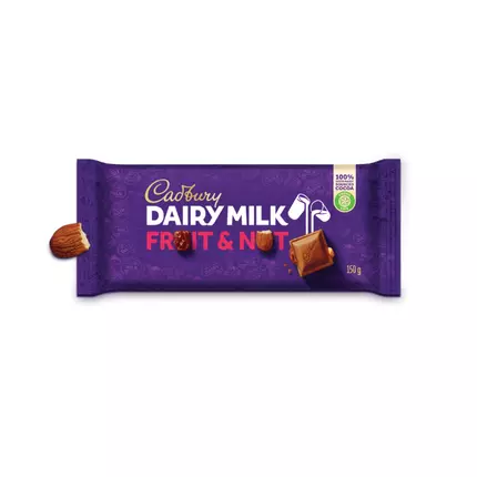 Cadbury Dairy Milk Fruit & Nut 150g (Pack of 20Pcs)