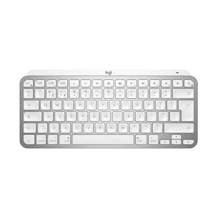 Logitech MX Keys Mini Keyboard for Mac - Bluetooth, Illuminated, US International Layout, Pale Grey Color, Designed for Compact and Comfortable Typing Experience.
