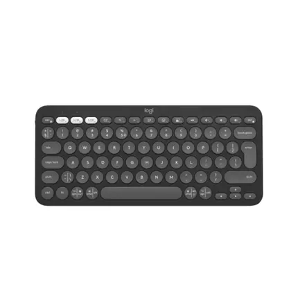 Logitech Pebble Keyboard - Multi-Device Bluetooth, Tonal Graphite Color, US International Layout, Compact Design for Versatile Typing Across Devices K380S.