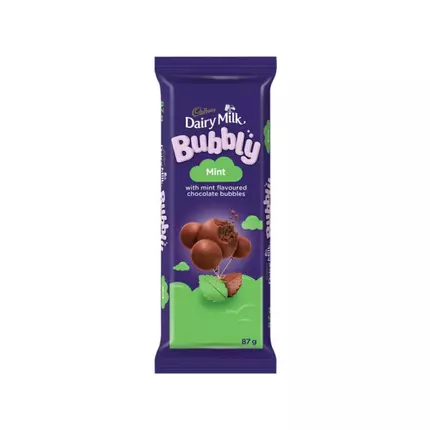 Cadbury Dairy Milk Bubbly Mint 87g (Pack of 24Pcs)