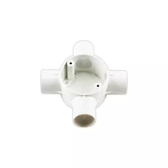 Tronic PVC Junction Circular Box 4 Way 25mm WHITE CP JUN4-25-WH