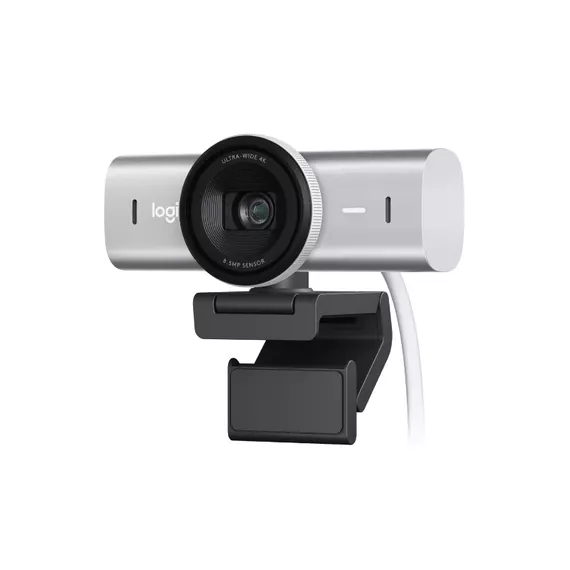 Logitech MX Brio 4K Ultra HD Webcam - USB Connectivity, Pale Gray Color, Designed for High-Quality Streaming and Video Calls, EMEA28-935-B2C.